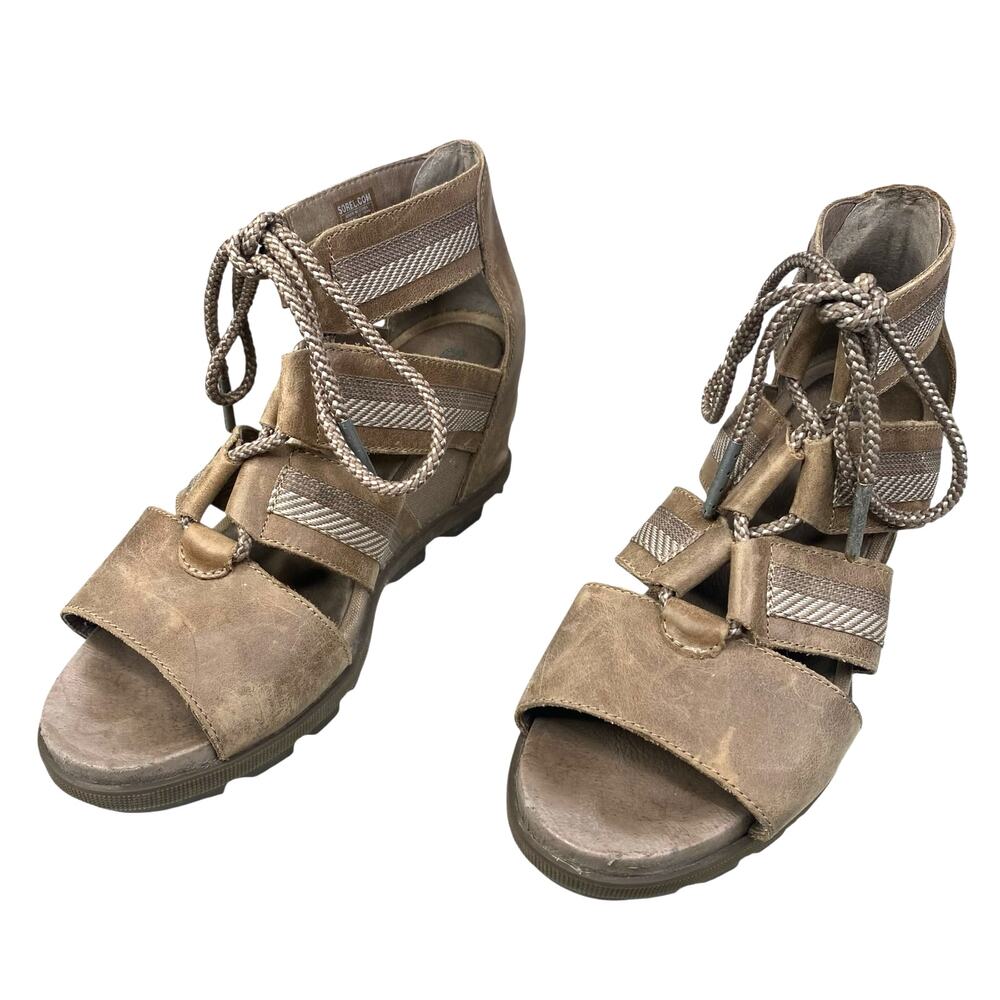 Sorel Women’s Joanie Brown Gladiator Wedge Sandal Size US 7.5 - Picture 6 of 10
